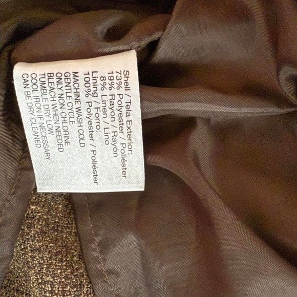 DESIGNER Oscar de la Renta quiet luxury tweed pencil skirt; chocolate brown - Picture 8 of 8